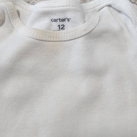 Carter's Baby Boy 4 Piece Short Sleeve White Bodysuits 12M - Picture 4 of 7